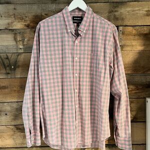 Bonobos pink and blue checked button down shirt - XL